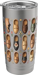 Dutch clogs pattern Holland heritage design wooden shoes art Stainless Steel Insulated Tumbler