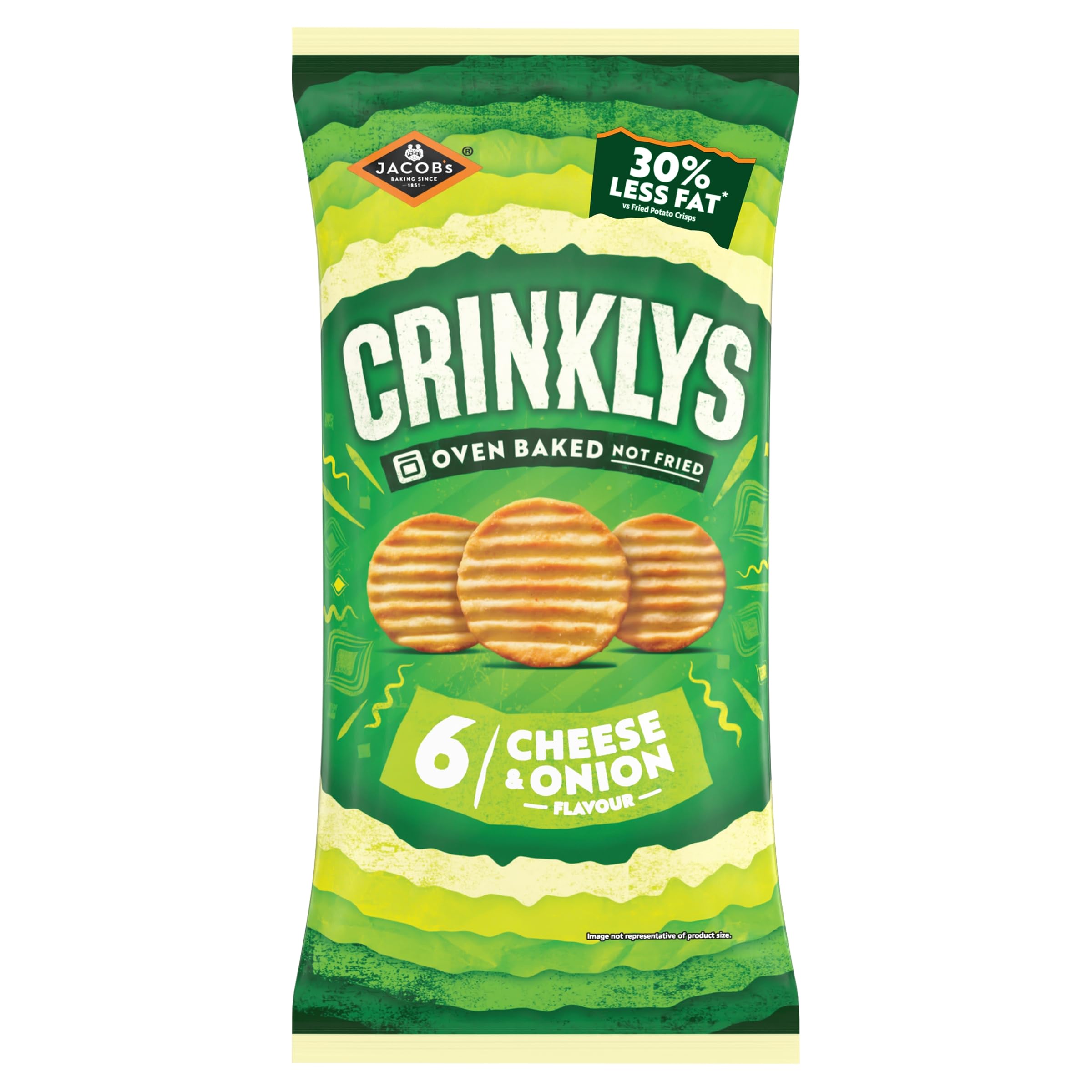 Jacobs Jacob's Crinklys Cheese & Onion Snacks Multipack 6X23g