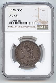 1838 Capped Bust Reeded Edge Half Dollar AU-53 NGC - coolthings.us