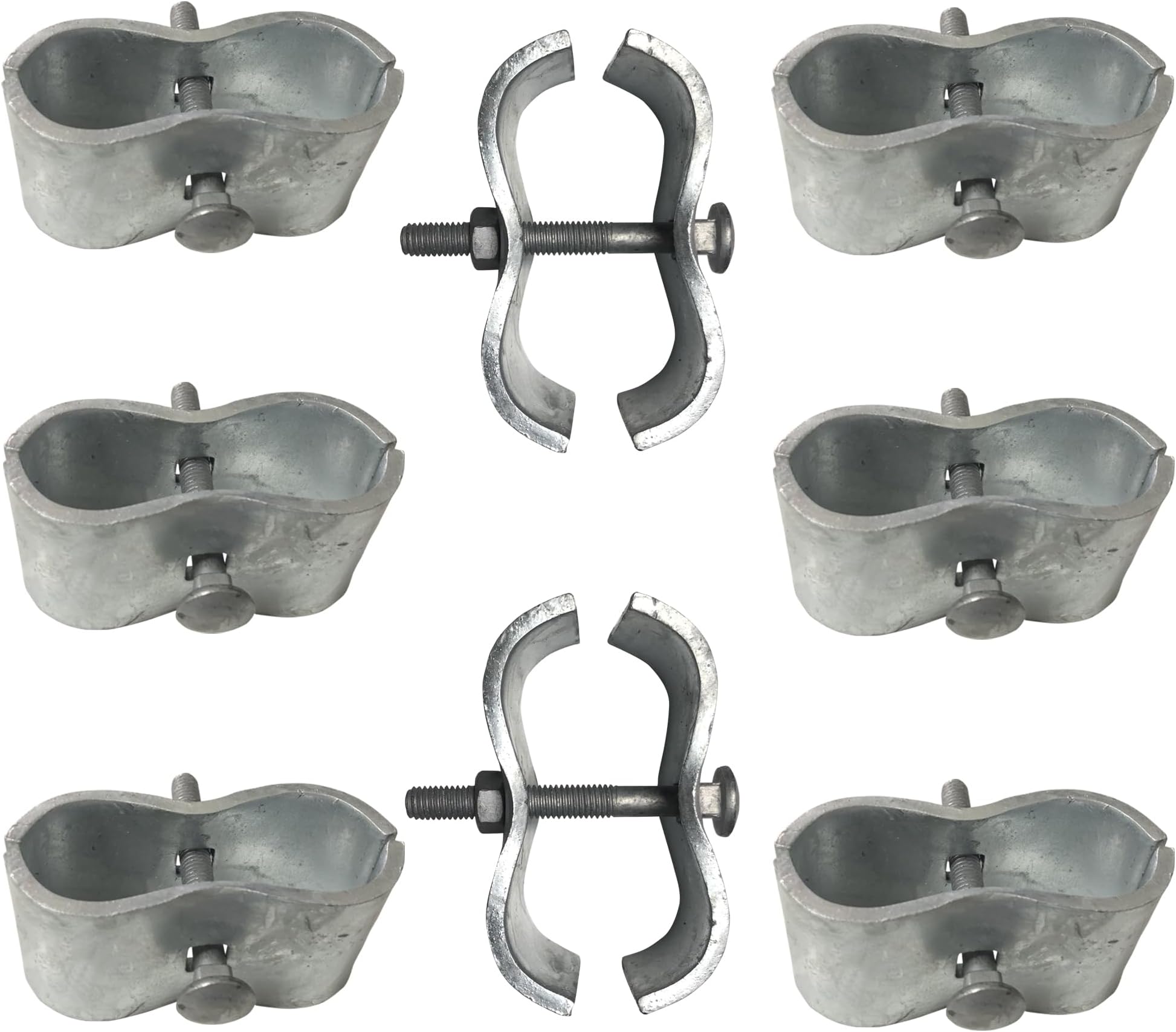 Fence Assembly Clamps Plutreas Chain Link Fence Panel Clamps - 1-3/8 Inch  Round Pipe Clamps (Set Of 20) Galvanized Steel Panel Clamps