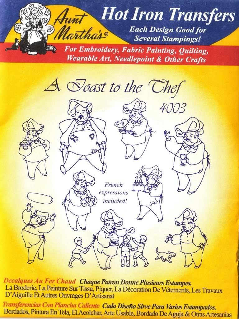 Amazon.com: A Toast to The Chef Aunt Martha's Hot Iron Embroidery Transfer