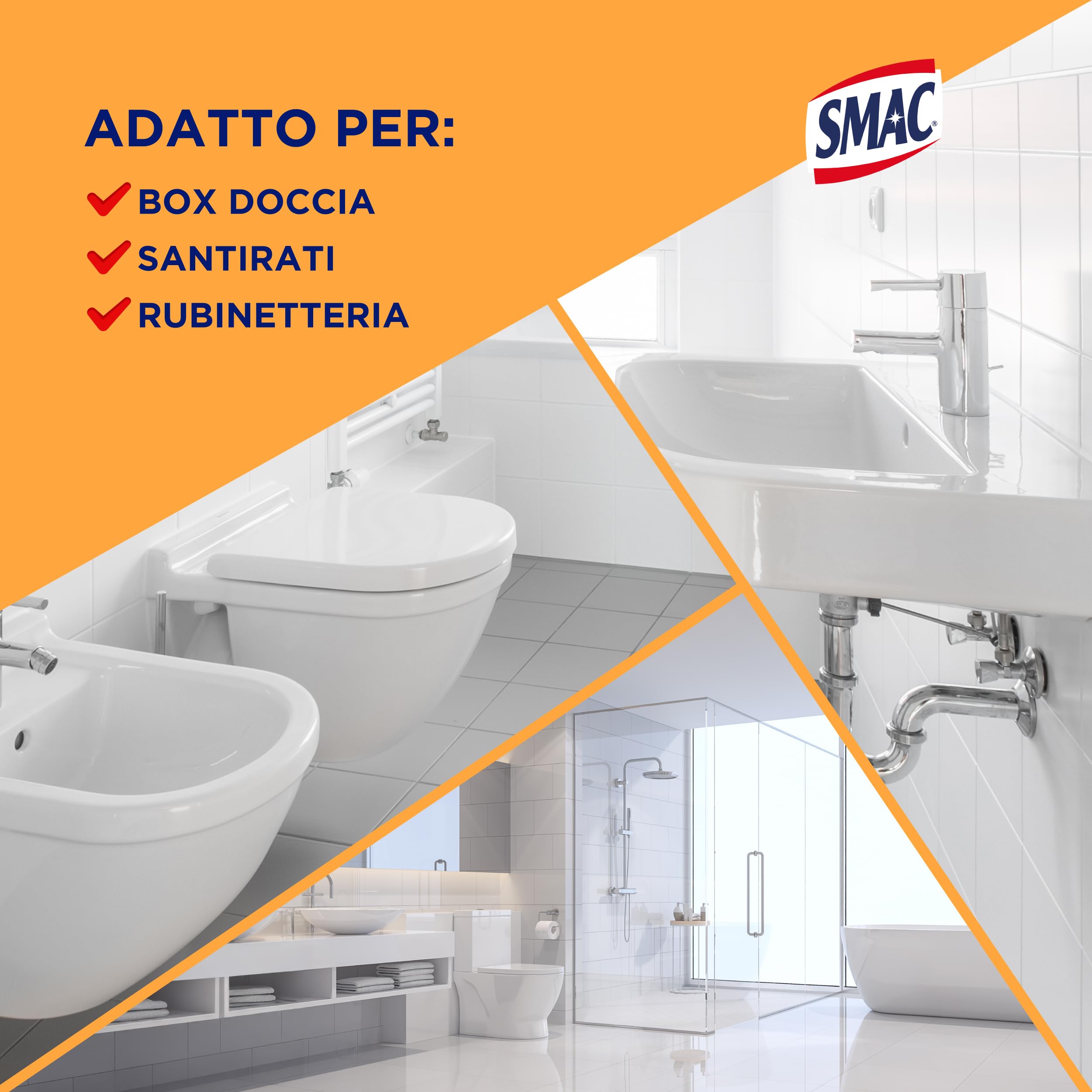 Smac - Sgrassatore Scioglicalcare Profumato, Detergente Spray Multisuperficie con Azione Anticalcare, Splendore Imbattibile, 650 ml x 12 Pezzi