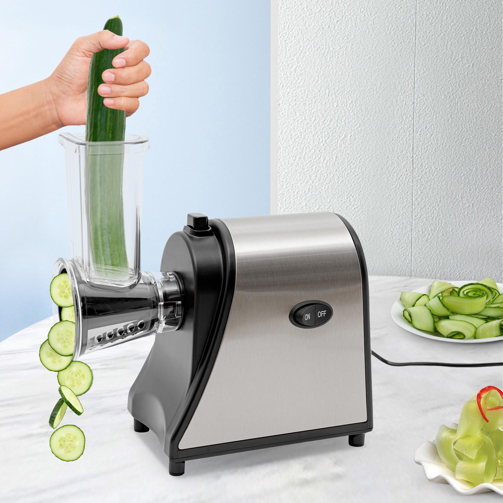 Rallador de queso eléctrico 1000 W 5 cuchillas