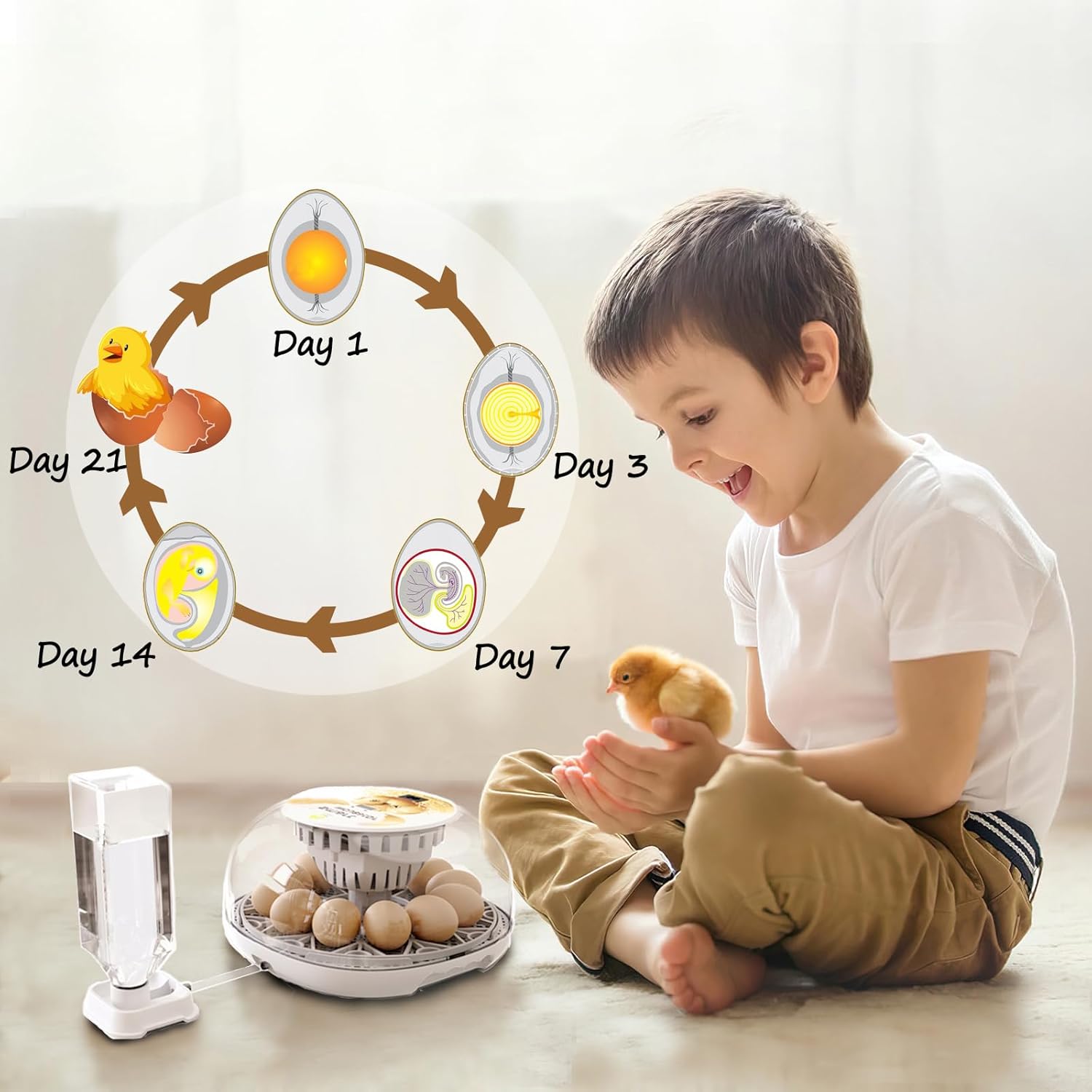 ＊即発可能＊ Wolsing Eggインキュベーター 自動卵ターニング 湿度制御インキュベーター 卵の孵化に 12個の卵 鶏肉ハッチャー ニワトリ