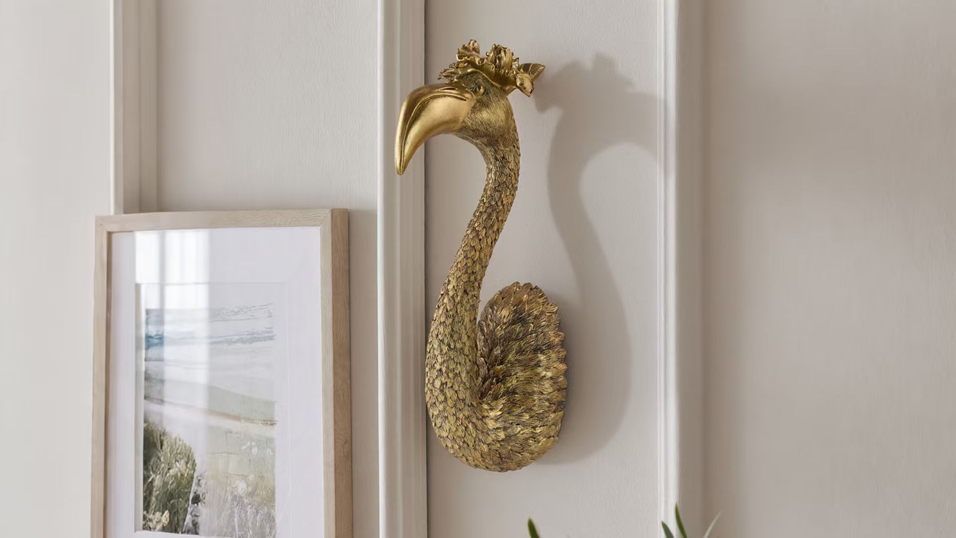 Amazon.com: GUSFREUD Gold Animal Heads Sculptures Wall Art - Resin