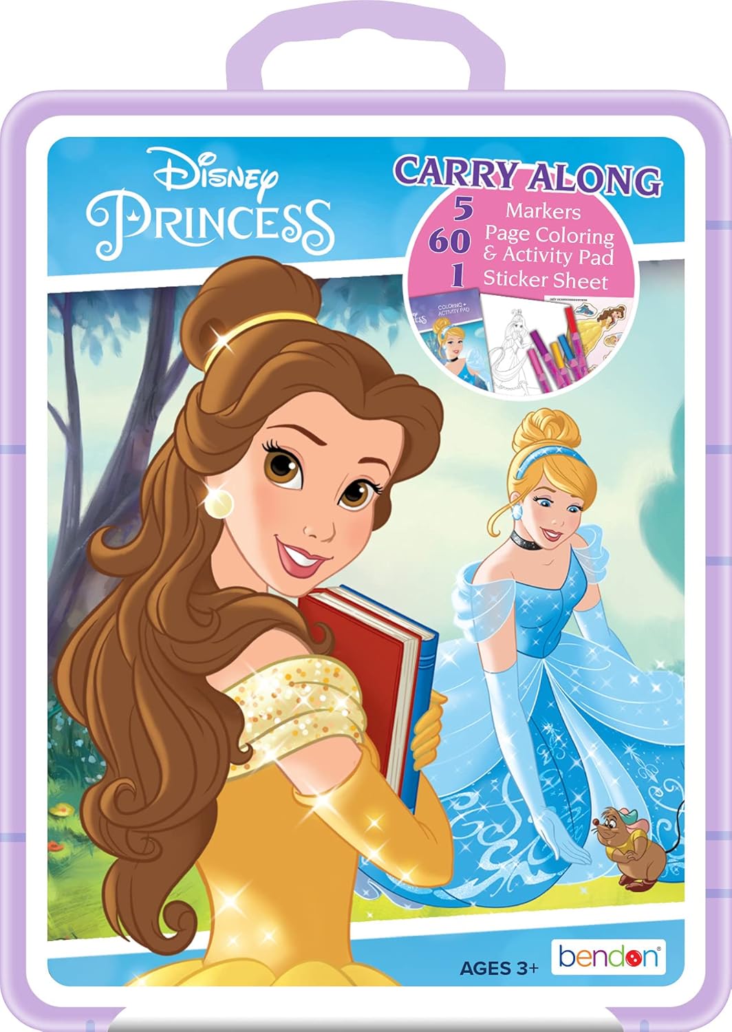 Amazon.com: Disney Princess Plastic Coloring Case with 60-Page Activity ...
