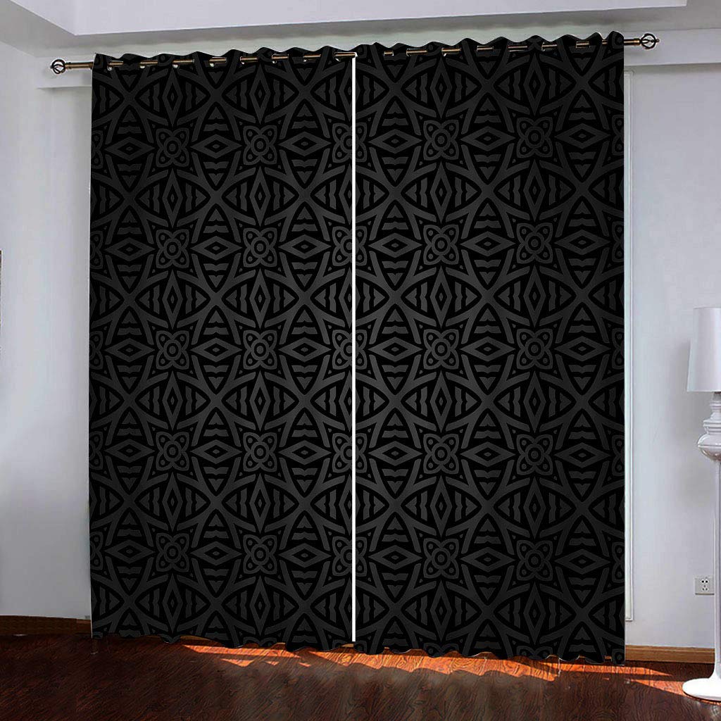 Rideau salon occultant noir 140x280 cm isolant thermique lot de 2