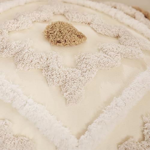 Miniatura 4 de Snugtown Funda de almohada tejida estilo bohemio, moderna funda de cojín decorativa con patrón de diamante cheurón, funda de almohada rural para