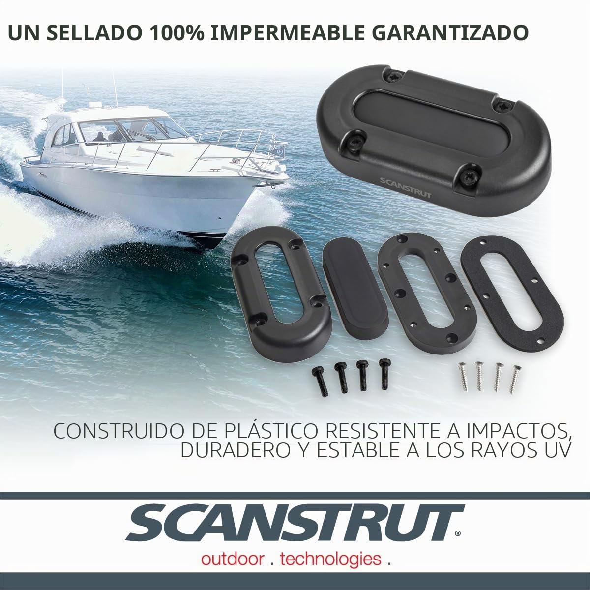 Scanstrut DS-MULTI-P-BLK - Prensaestopas impermeable para múltiples cables de hasta 15 mm, sello IP68 para múltiples enrutamientos de cables de hasta 15 mm, ideal para electrónica marina, paneles