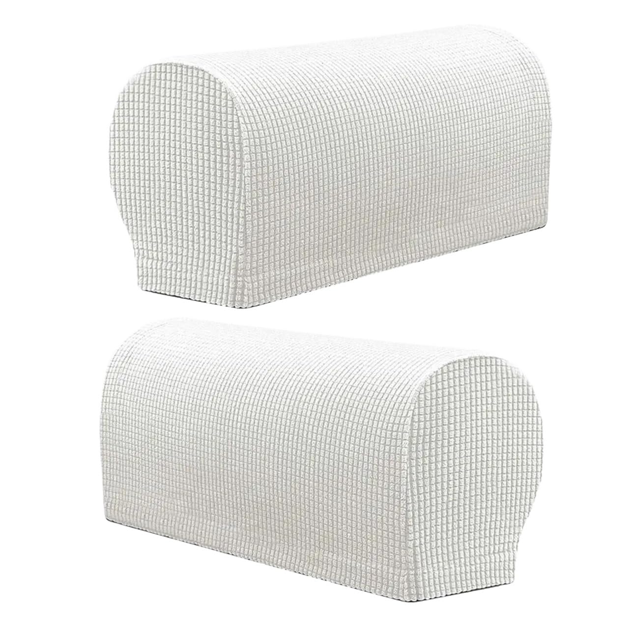 Zovloer Arm Chair Covers 3setes Stretchable Couch Sofa Armrest Covers Furniture Settee Arm Slipcover For Recliner Armchairs Sofas Couch(White)