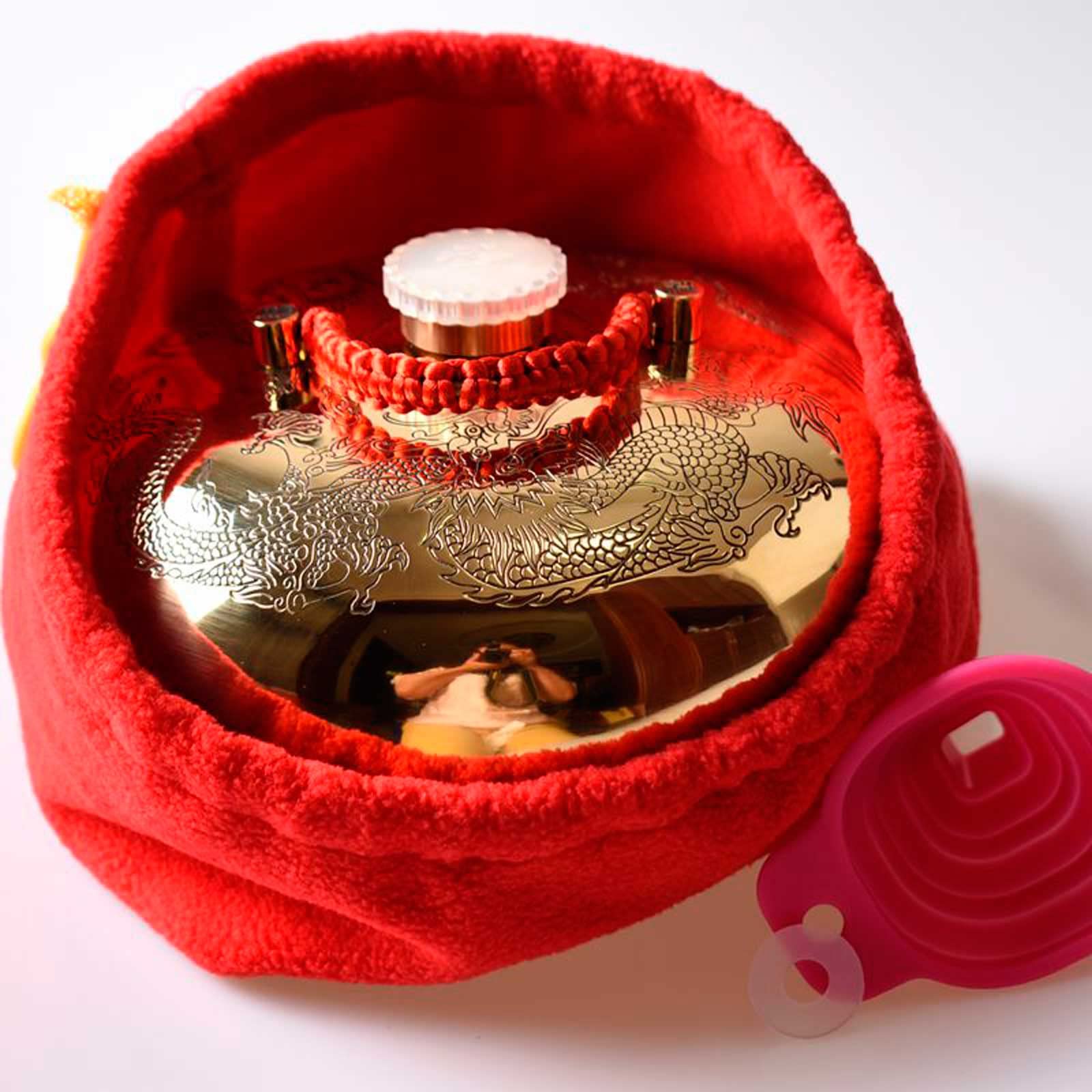 Borsa dell'acqua calda in rame con copertura, borsa dell'acqua calda, borsa dell'acqua calda per letto, borsa dell'acqua calda per mani e piedi, scaldamani per bambini, uomini e donne, borsa dell