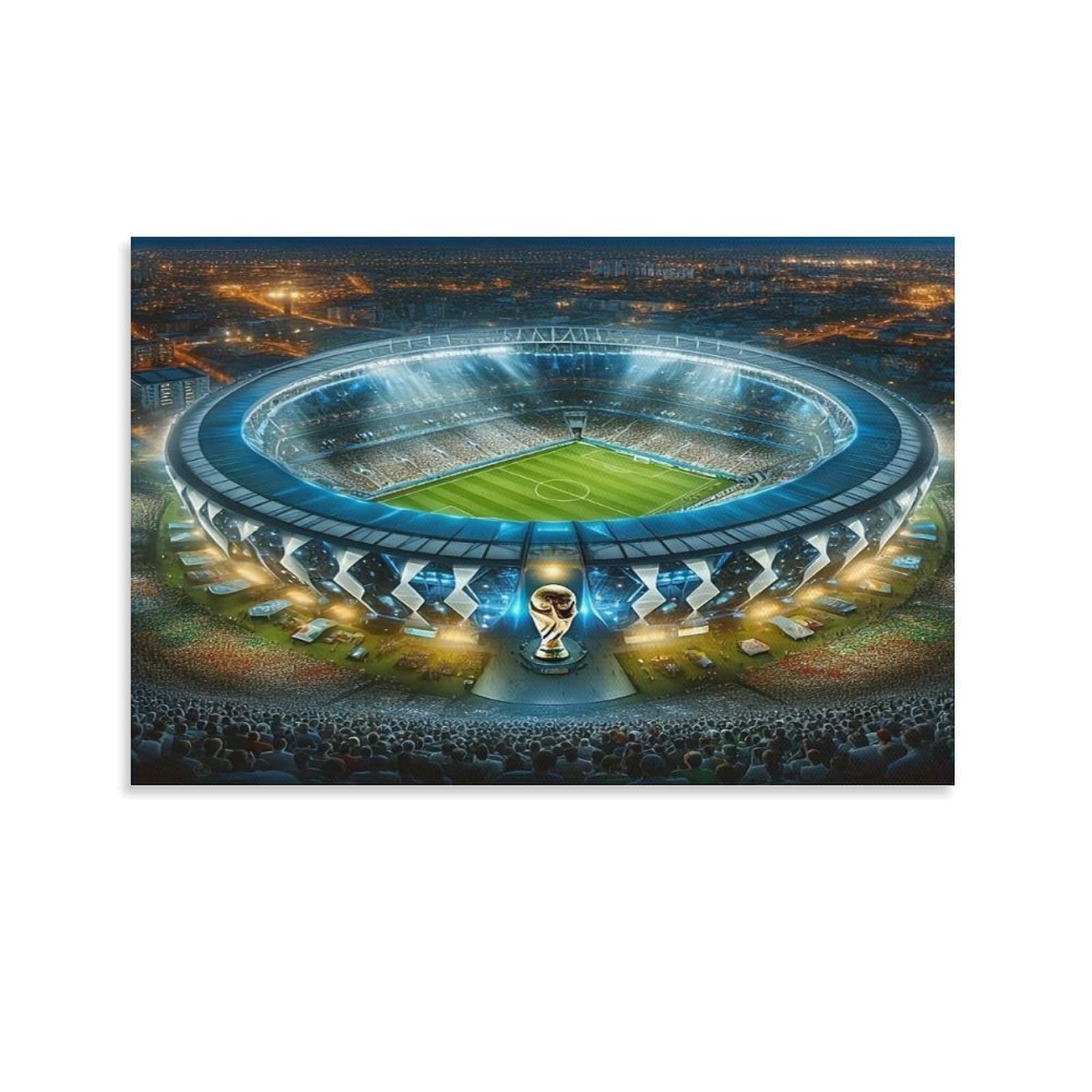 CPLVKWRQJ Stadium Night View Individual Night World Cup Football Stadium Artwork Framed Canvas Art - Living Room Focal Point Fade Resistant Gallery Wall Decor 16x24inch(40x60cm)