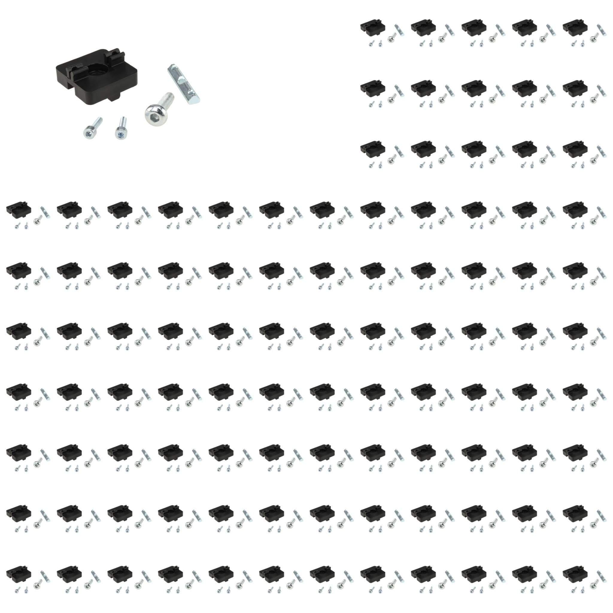 100 conectores de placas, 40 x 40 x 10, plástico PA reforzado con