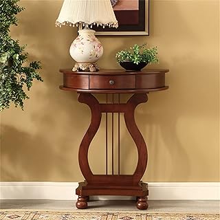 エントランステーブル, 半円玄関ホールテーブル アンティーク木製カウンターテーブル 引き出し付き, ホテルディスプレイラック, 幅60CM×奥行30CM×高さ77CM(Size:60*30*77CM,Color:B)