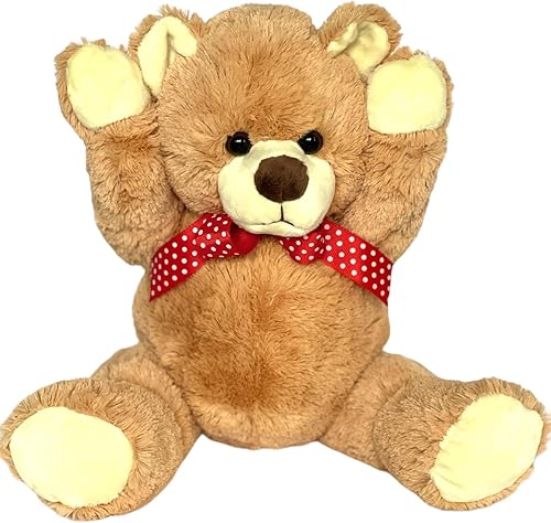 Miniatura 6 de Auswella Oso marrón de 16 pulgadas - Oso de peluche posable de felpa, 9 puntos de posar