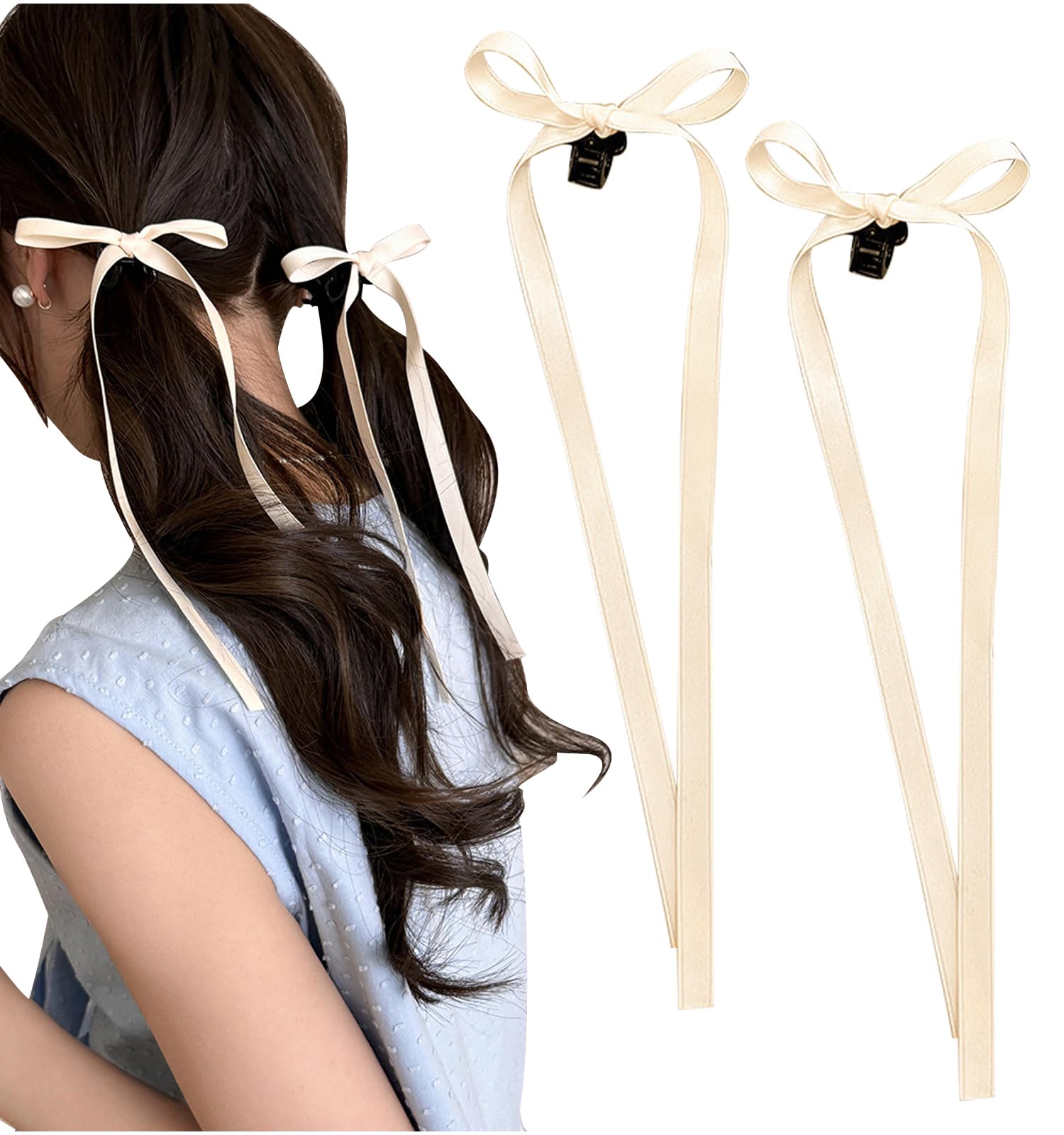 Amazon.co.jp: [Herbeluemily] ヘアアクセサリー リボン ヘアクリップ