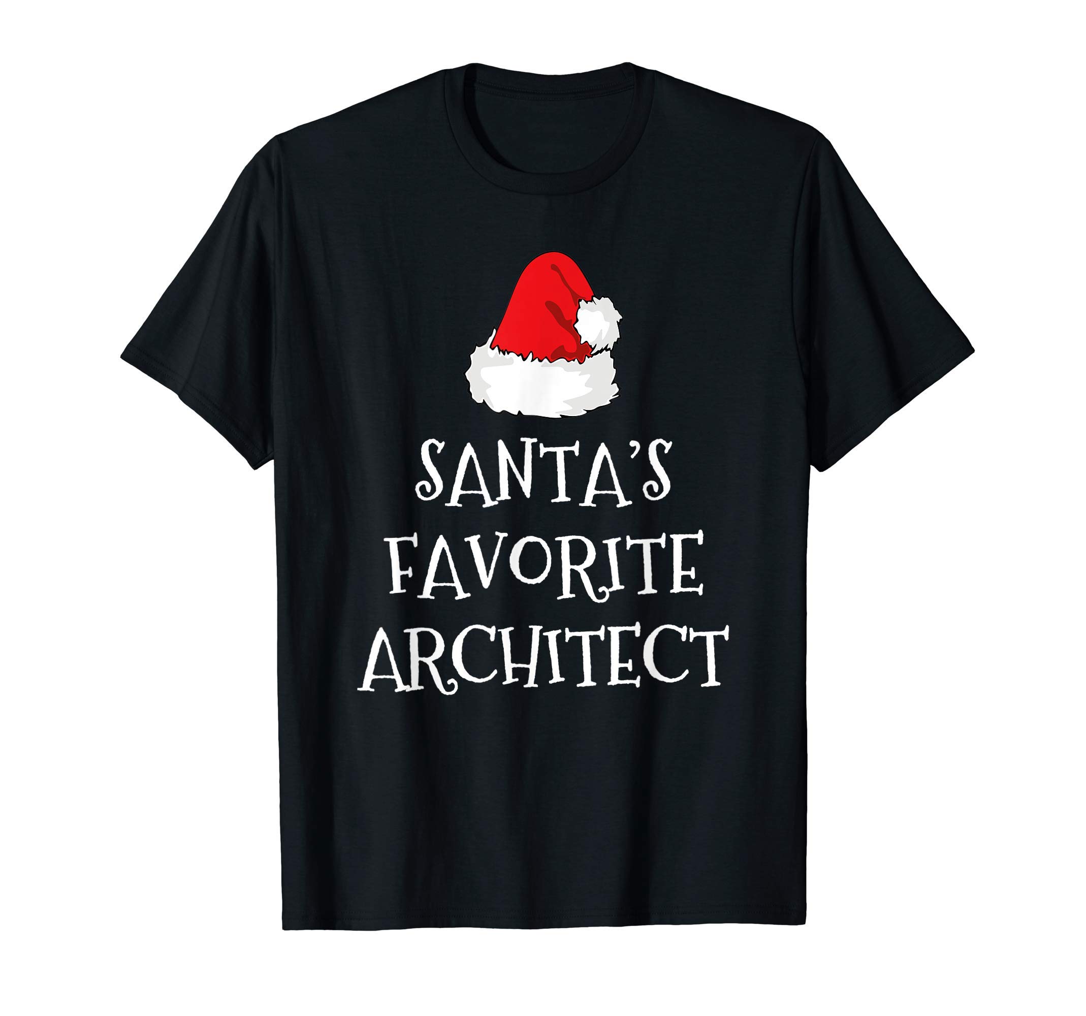 Santa's Favorite Architect Christmas Hat Funny Architecture T-Shirt
