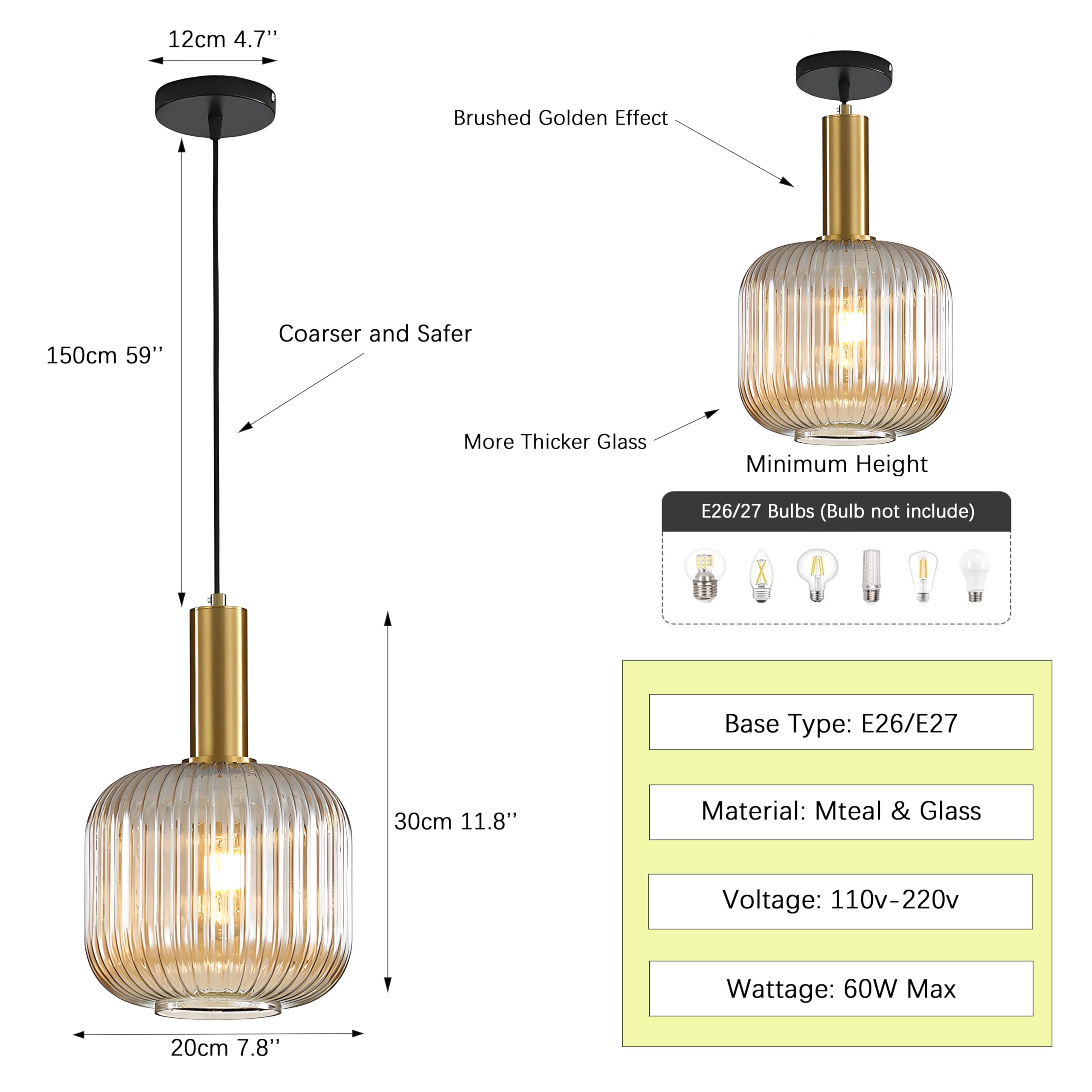 I-xun Modern Pendant Light Fixtures for Kitchen Island, Farmhouse