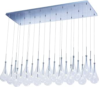 Polished Chrome/Clear Glass 24 Light Led 51.5In. Wide Pendant from The Larmes Led Collection