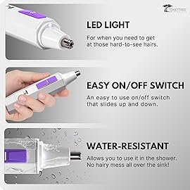ToiletTree Products Nose Hair Trimmer for Women with LED Light - with Stainless Steel Blades, Water Resistance - Ear Nasal Hair Cutter/Removal