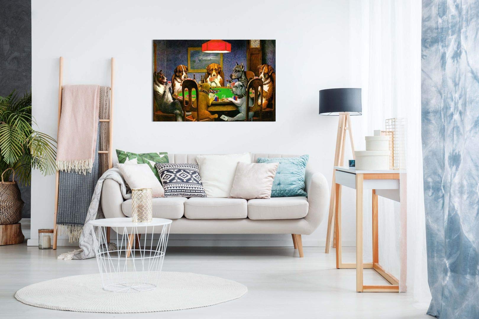 Wandbild, Kunstdruck, Motiv: Poker spielende Hunde - C. M. Coolidge, Leinwand-Kunstdruck, Bild, A0 91x61cm (36x24in)