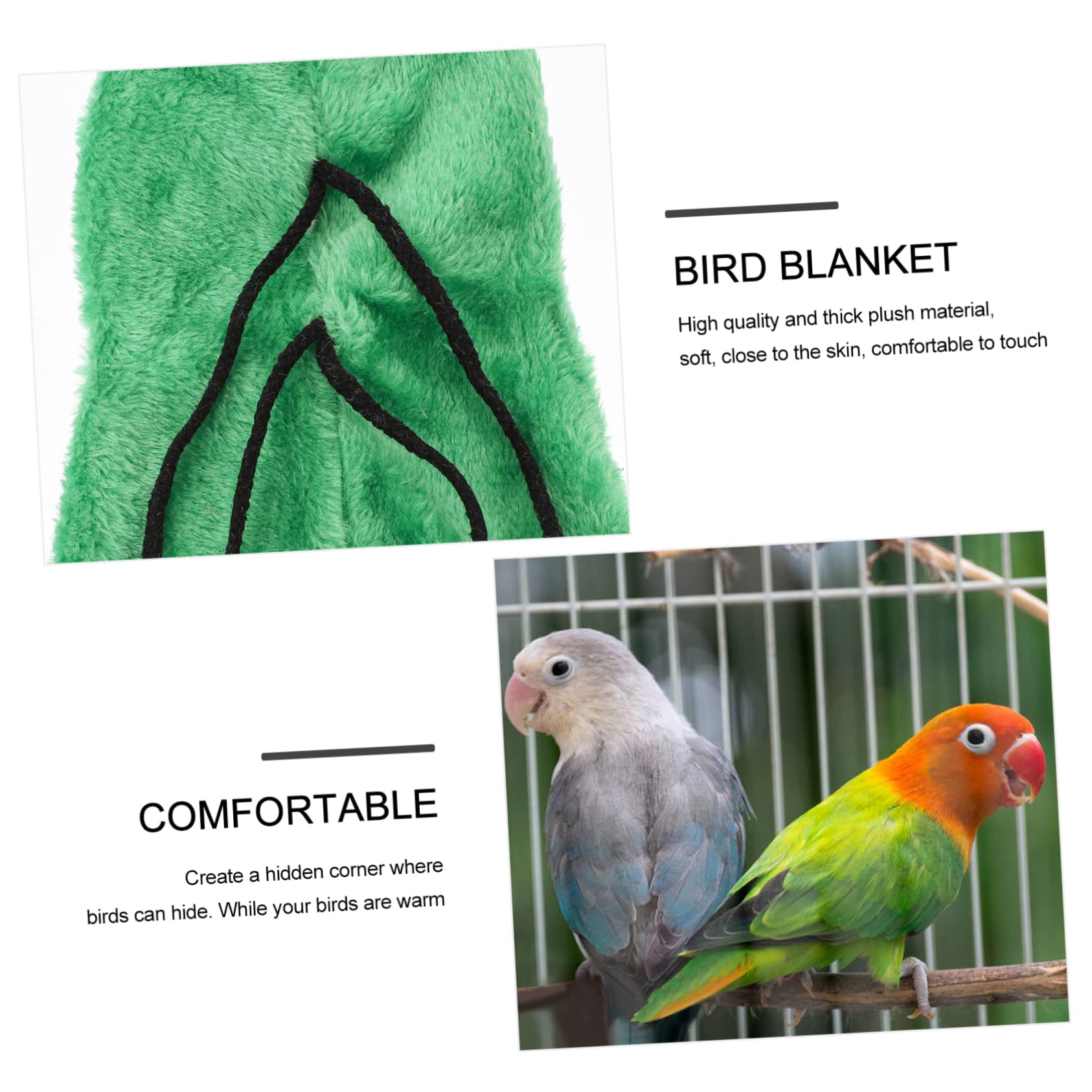 BESTonZON Hamac Douillet pour Oiseaux Nid Chaud Fleece pour Perroquets Accessoire de Cage à Oiseaux avec Base Renforcée Couleur Vert Prairie