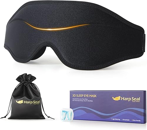 HARPSEAL Máscara de ojos para dormir suave funda de viaje para hombres que duermen cómoda máscara de dormir para mujeres negro HARPSEAL Máscara de ojos para dormir suave funda de viaje para hombres que duermen cómoda máscara de dormir para mujeres negro