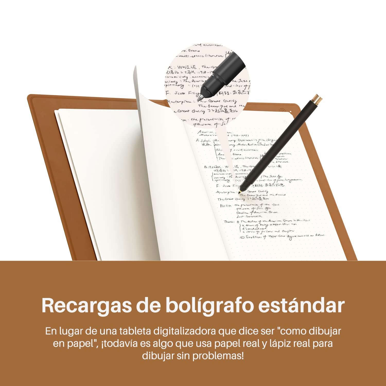 Huion Note X10 - Smart Digital Notepad Notepad Smart Notebook Bluetooth 5.0 con 8192 Niveles de Presión para Tomar Notas y Bocetos Compatibles con Android/iOS/Windows/MacOS/Linux