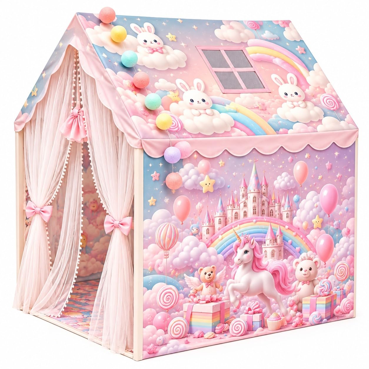 Candy Play Tent House for Kids - Foldable & Easy Setup -6