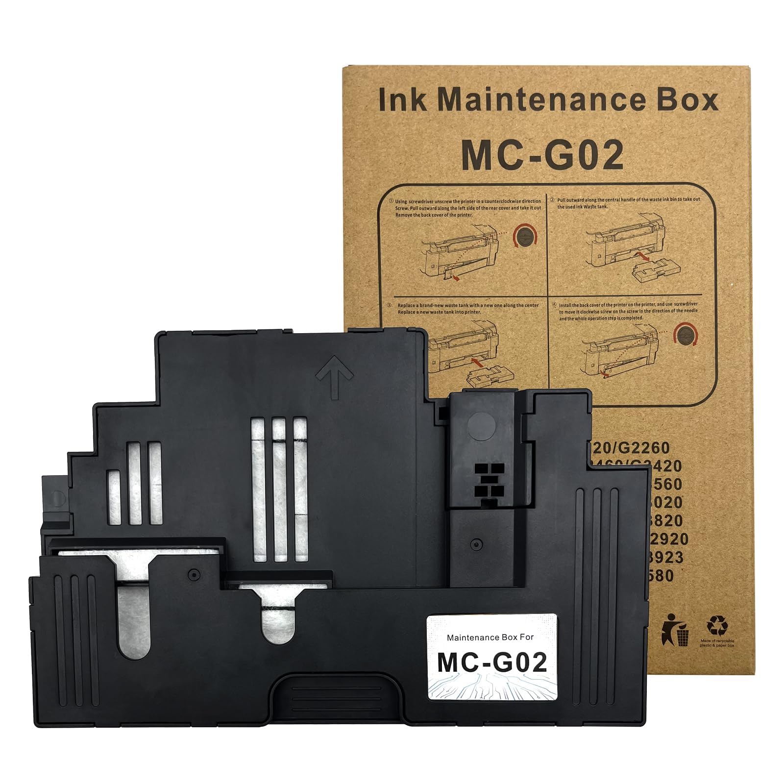 HipponixTech cano.n MC-G02 Maintenance Box Cartridge Cano.n GM2070/G5070/G6070/G1020/2020/2060/3020/G3060/G560/G570/G3460/G3420/G2460 G2420/G1420/G650/G640/G550/G540 Printers (with chip Pack of 1pcs) (B0BVM85KX4) Amazon Price History, Amazon Price Tracker