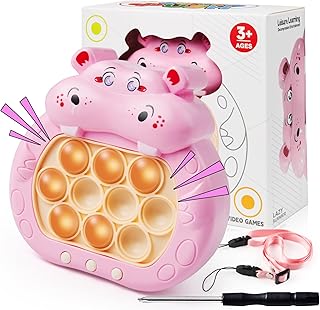 Pop Light Up Game, Handheld Fidget Light-up Pop Toys for Kids 6-12, Push Pop Sensory Toys with Memory Games, Stress Relief Pop Puzzle Game for Boy Girl Teens