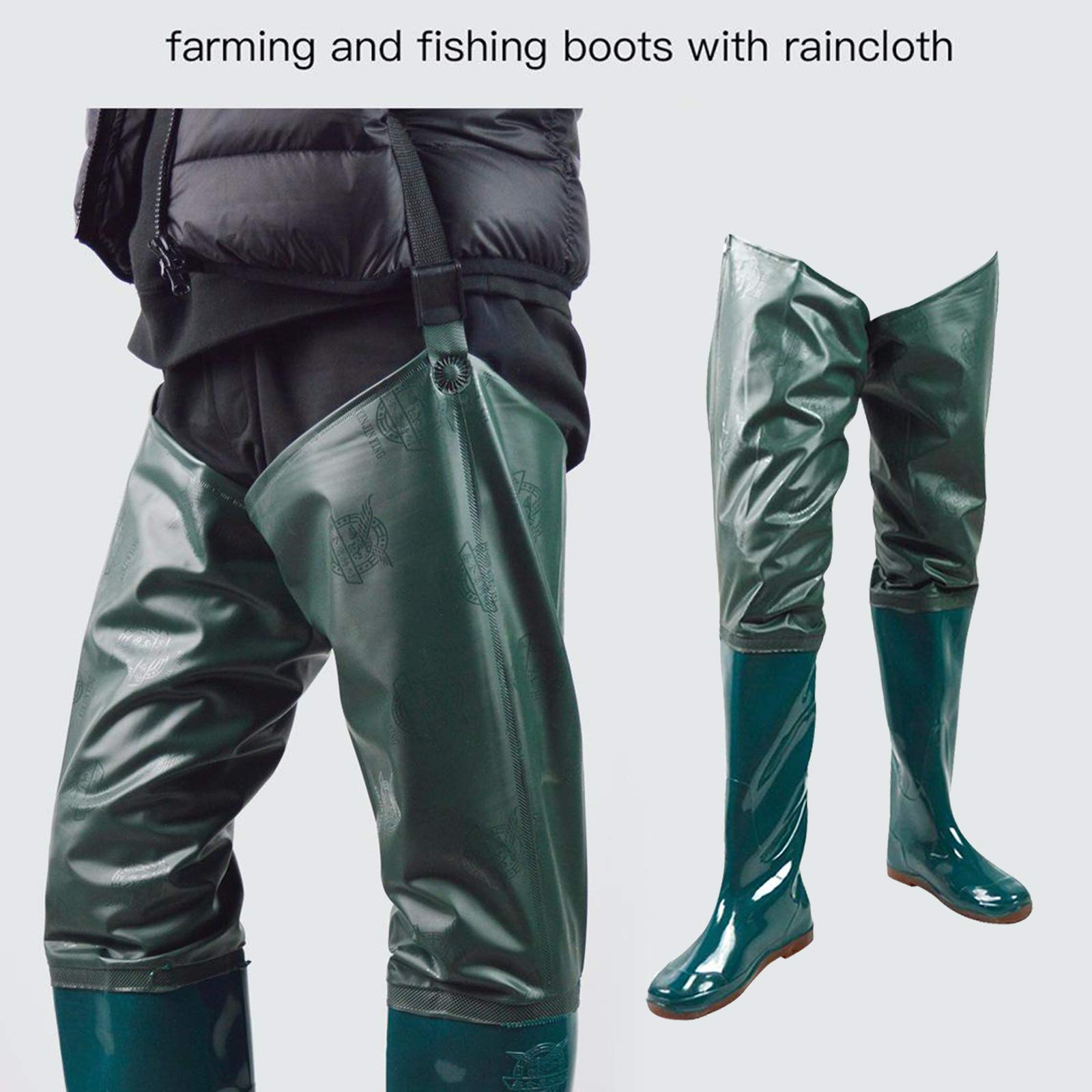 Botas de pesca con mosca con botas de botas de pesca con suela dura antideslizante, bota de PVC-9 tamaños - 42