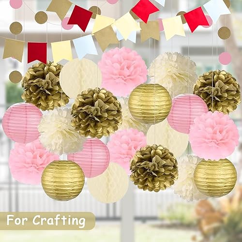 Miniatura 7 de Naler Papel de seda dorado, 60 hojas de papel de seda a granel para Navidad, manualidades, boda, fiesta, bricolaje, decoración de cumpleaños, 14 x