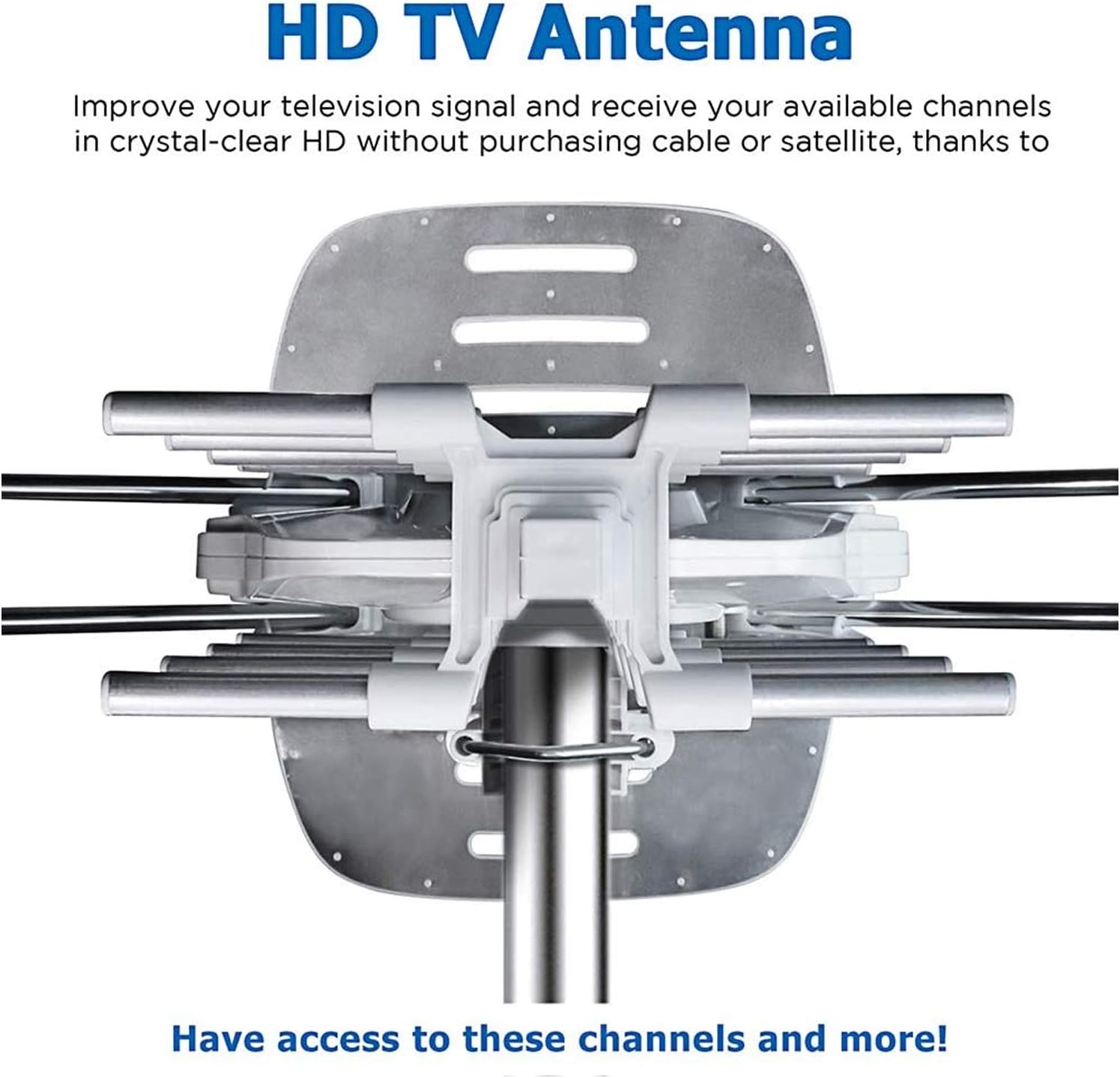TV Antenna, Vansky Outdoor Amplified Digital HDTV Antenna 150 Mile 360 Rotate 2TVs HD UHF/VHF Channel : Electronics