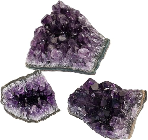 Miniatura 4 de SUNYIK - Racimo de amatista natural piedra preciosa en bruto curativa con puntas de cristales drusa de cuarzo geoda de mineral esfera de esculpida
