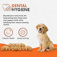 Vista 4 de Canine Naturals Puppy Chicken and Rice Chew - Golosinas para cachorros sin cuero crudo, hechas con pollo estadounidense, totalmente naturales