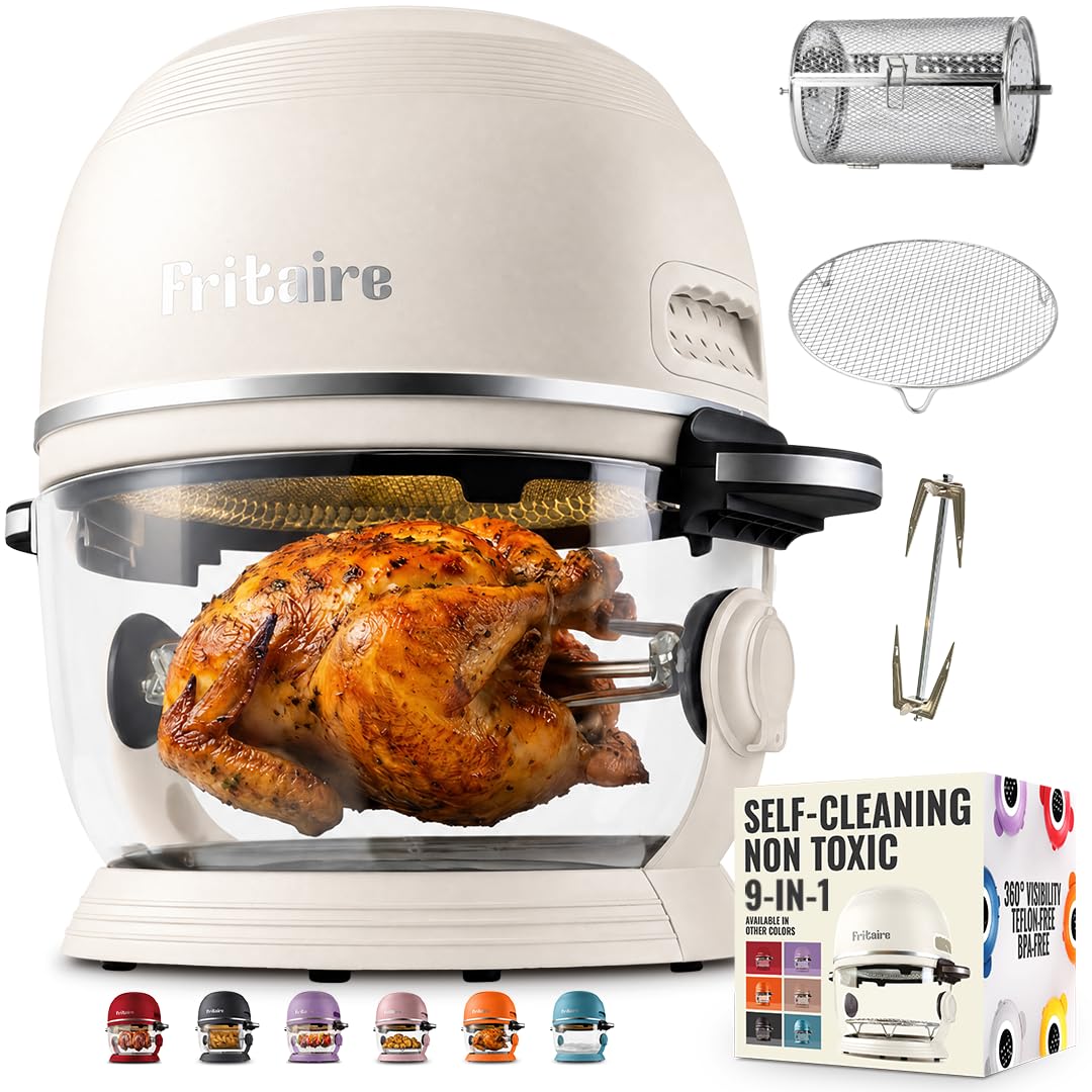 Fritaire Non Toxic Air Fryer Pro 9-in-1 glass air fryer with rotisserie