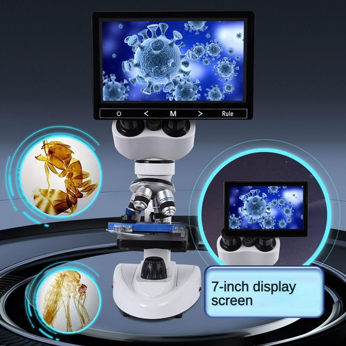 Microscopio binoculare Composto, oculari 30000X, Messa a Fuoco Regolabile, Distanza interpupillare, Sorgente Luminosa, Laboratorio per Adulti, microscopi biologici, con oculare elettronico