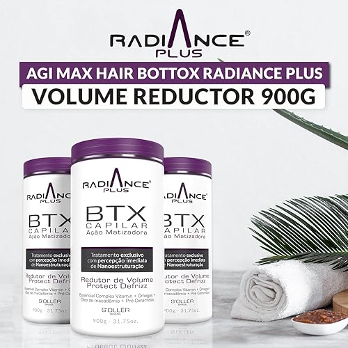 Miniatura 2 de Hair Bottox Radiance Plus Reductor de volumen, 31.75 onzas, mascarilla térmica natural hidratante con vitamina E hidratante, omegas y aceite