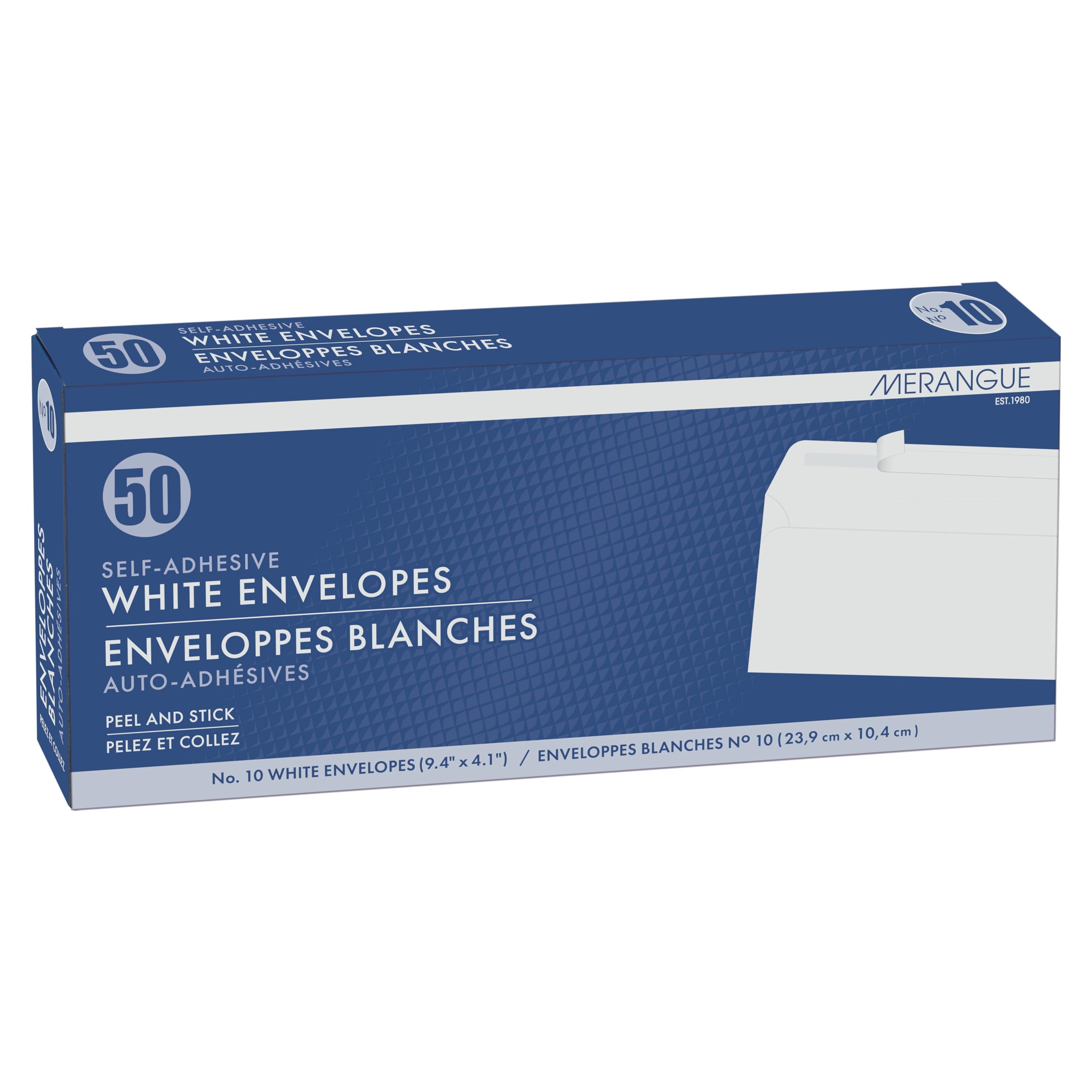 Merangue No. 10 White Envelopes, Peel & Stick Self-Seal, Windowless, 50 Pack image 4