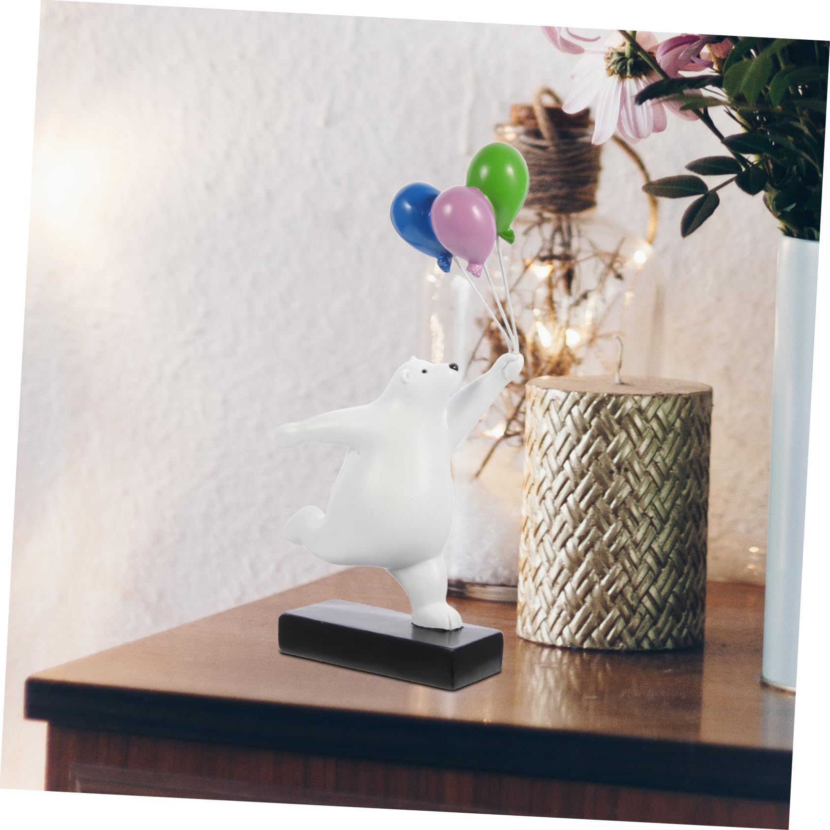 PRETYZOOM Figura de Oso Globo de Resina, Adorno de Escritorio 1 Pieza | Modelo Animal de Resina, Prop Fotográfico, Decoración para Dormitorio y Oficina en Casa