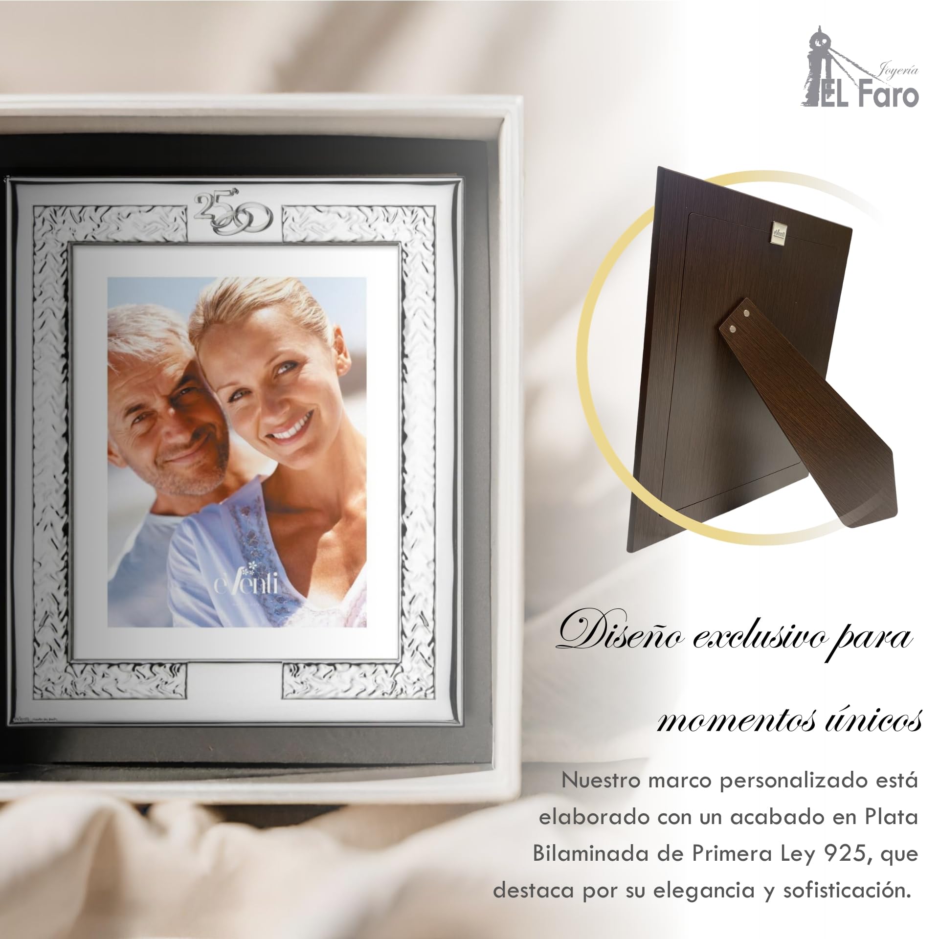 El Faro JOYERIA Marco fotos bodas de plata 25 aniversario | Estuche premium incluido