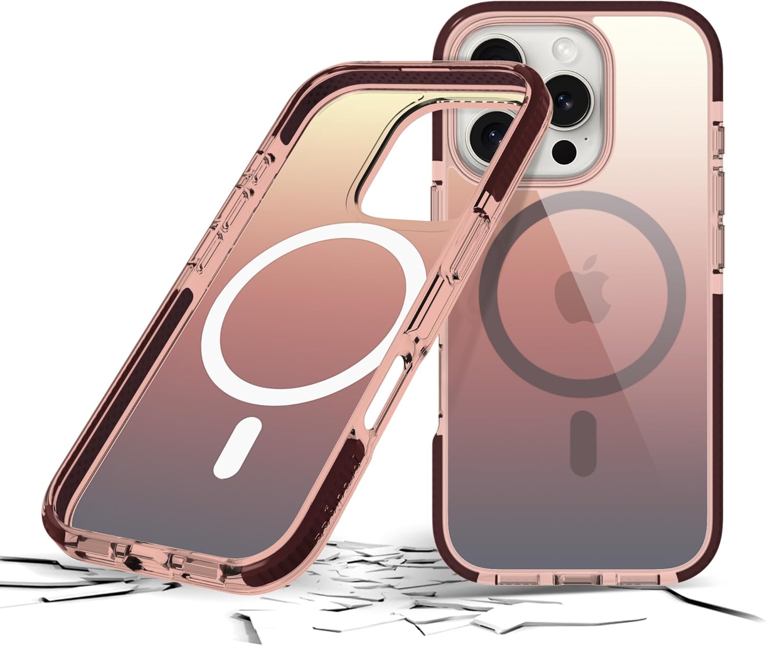 Prodigee iPhone 16 | Transparent Case | Drop Tested | Dual Layer Cover | Wireless Charging Compatible | Shockproof Military-Grade Protection| (Flow, Desert, iPhone 16 Pro (6.3))