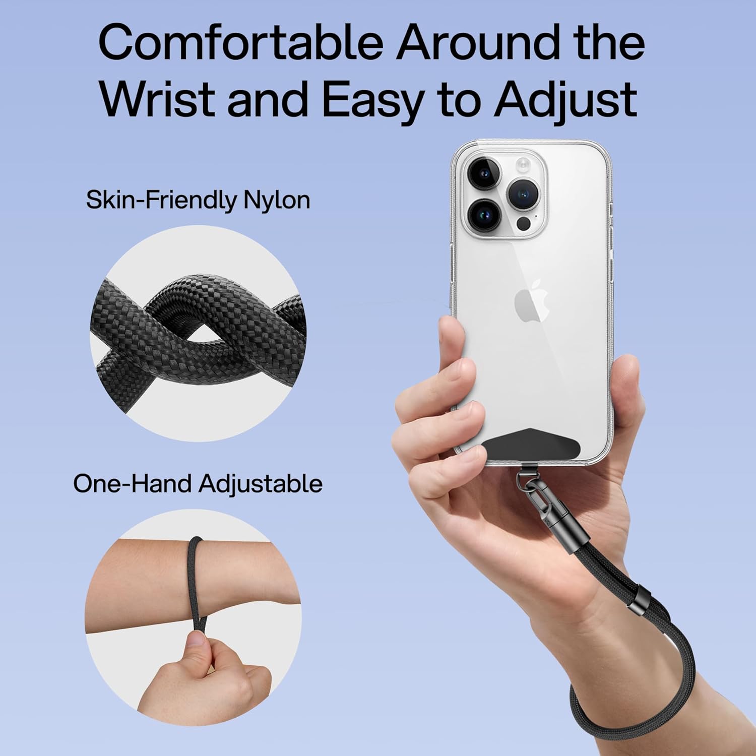 Kaptron Adjustable Phone Wrist Strap - Universal Cell Phone Lanyard Wrist Strap with Lanyard Patches - Image 4