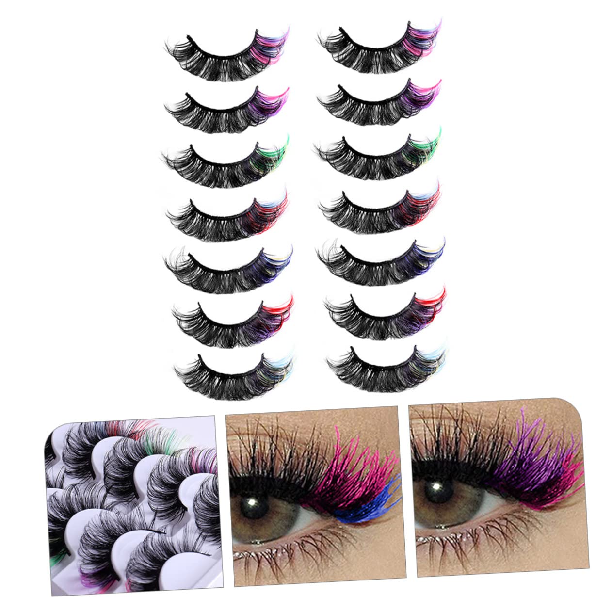 Housoutil 35paia Colorate Arricciate Per Halloween e Cosplay Multi-colore Naturale Facili Applicare Per Feste