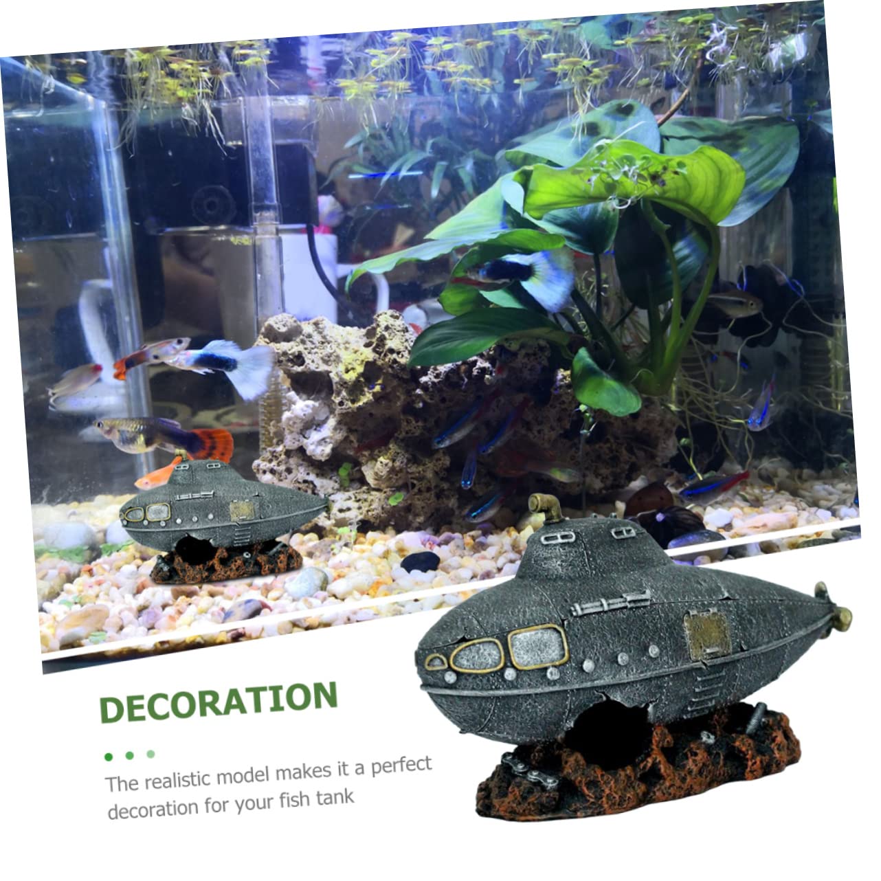 Toyvian 2 Pezzi Piccolo decorazione sottomarina decorazione del paesaggio del serbatoio di pesce arredamento grotta acquario alimentazione dell'acquario ornamento dell'acquario del fumetto