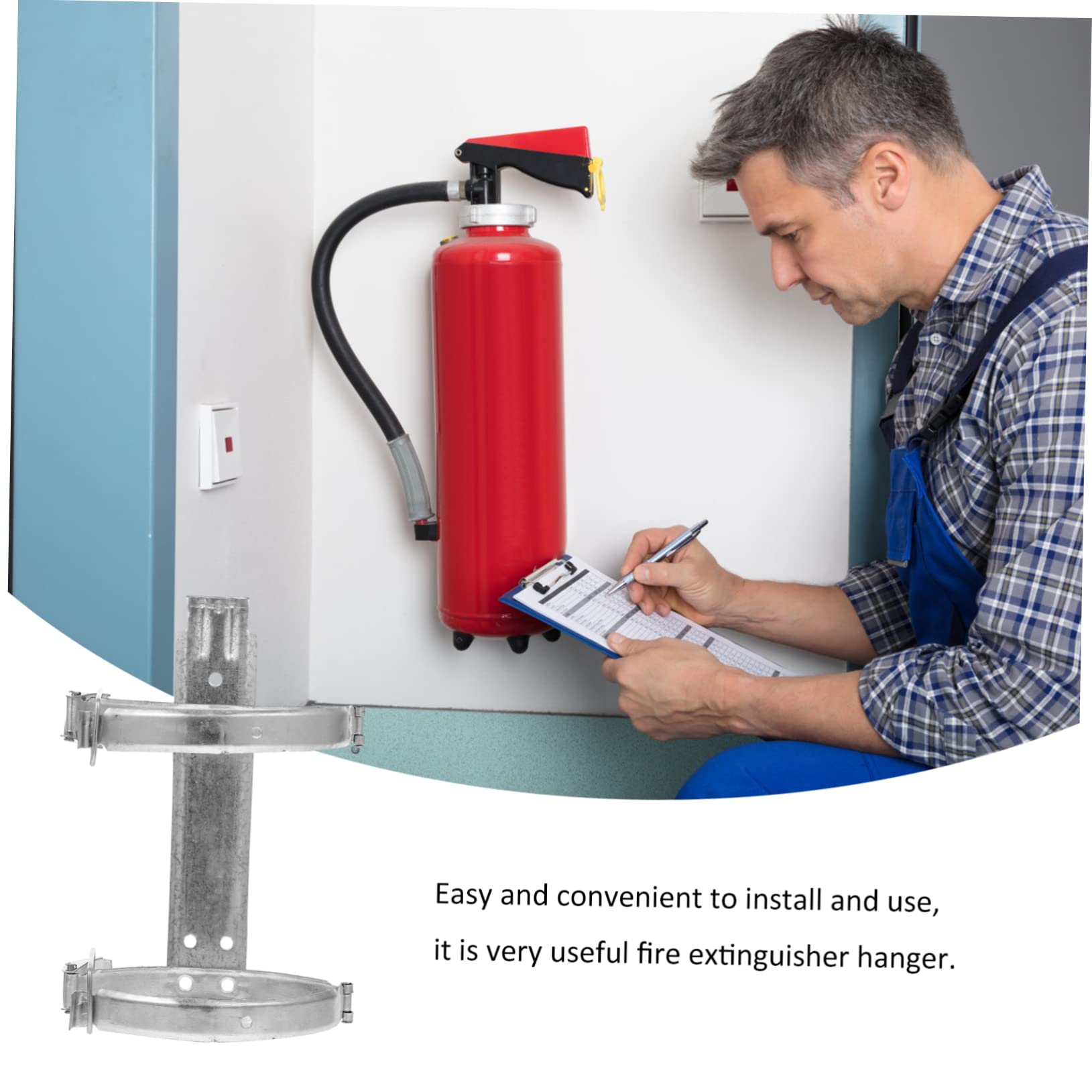 Mikikit 4 Piezas Soporte de Montaje de Extintor de Incendios de Hierro Rack de Pared Galvanizado Resistente la Corrosión para Uso Hogar Oficina y Cocina Soporte Práctico y Seguro para