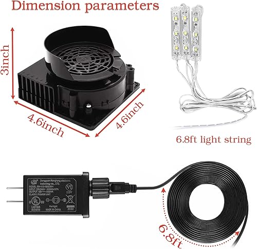Miniatura 2 de Soplador de ventilador de repuesto mini soplador de aire de 12 V 12 A con 3 tiras de luz LED para inflables de aire en interiores y exteriores