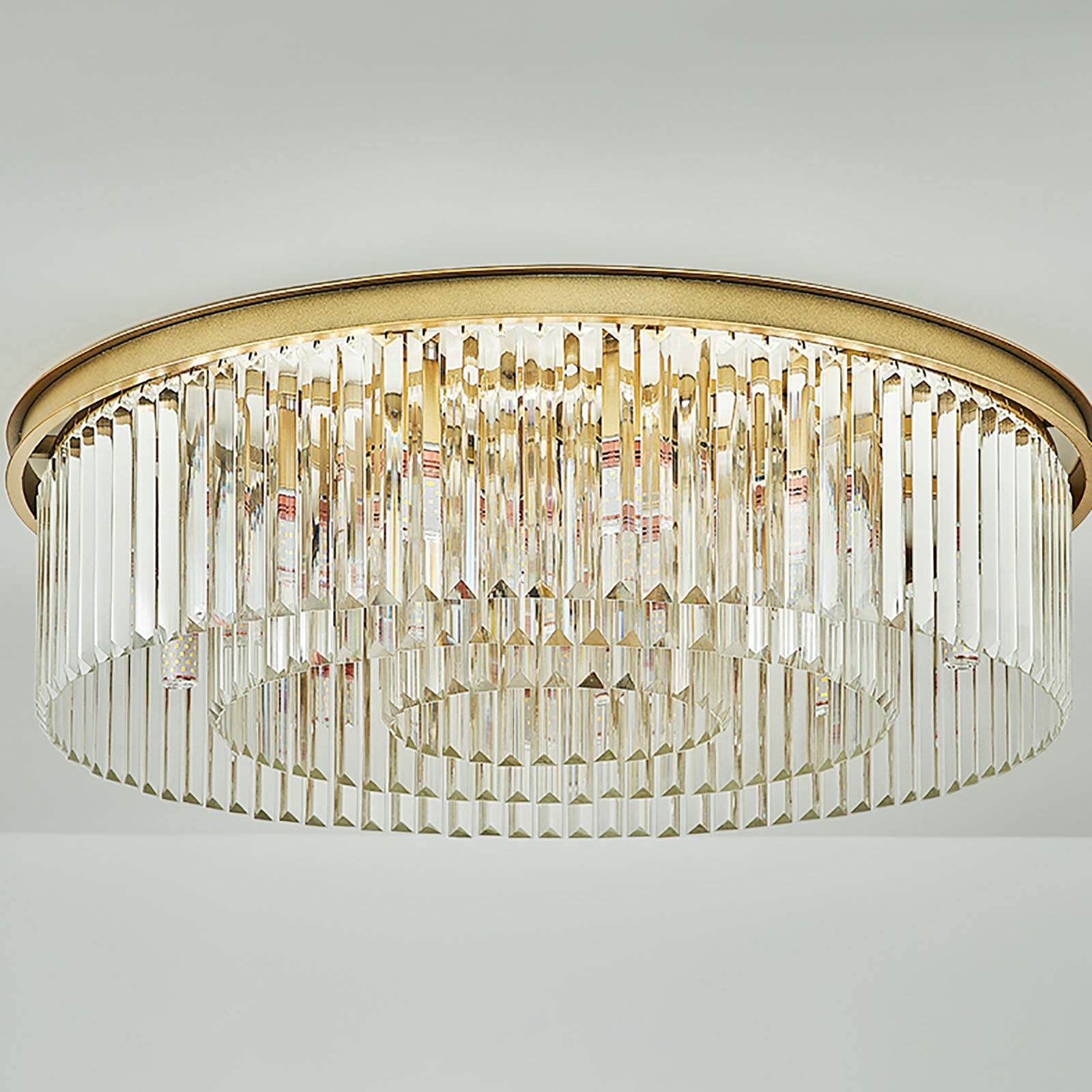 Modern Kristall Kronleuchter LED Deckenlampe Deckenleuchte Lampe Wohnzimmer Beleuchtung, 8x E14, 15㎡-20㎡, Rund Kristall Hängeleuchte für Schlafzimme, Esszimmer, Wohnzimmer