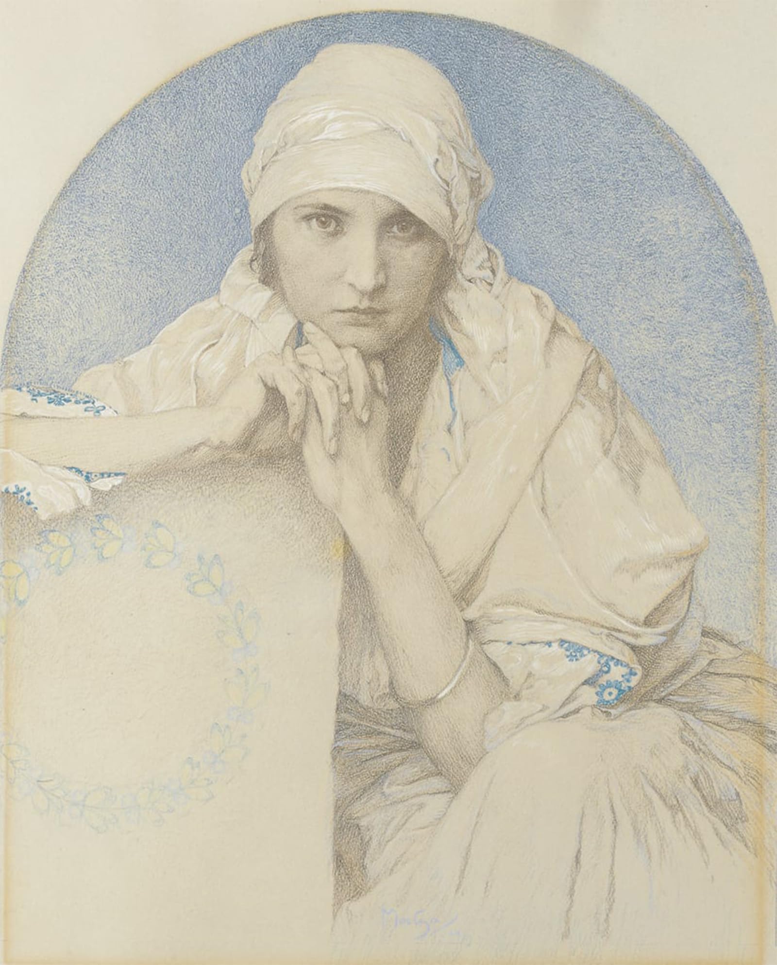 Cuadro de lienzo Seerose de Alphonse Mucha decoración clásica 60x90cm 5
